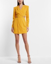NEW EXPRESS $138 ORANGE MANGO CUTOUT MINI BLAZER DRESS SZ S SMALL