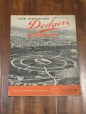 Vintage May 3, 1958 Los Angeles LA Dodgers Official Game Scorecard