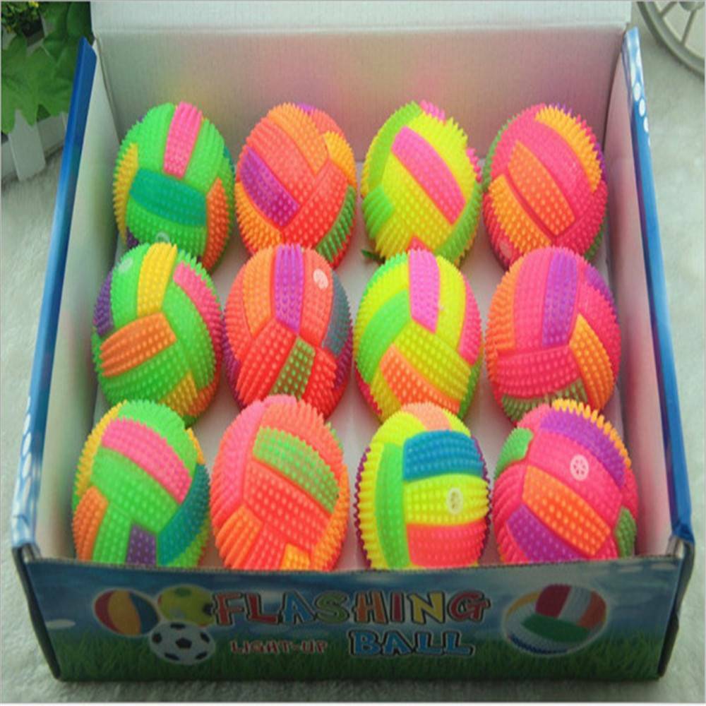 Flashing LED Volleyball Light Up Color-Changing Bouncing Hedgehog Ball Dog Toy