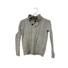 Gap Kids Cable Knit Sweater Kids Size S 6-7 Beige Mock Collar Long Sleeve