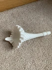 Vintage Fenton Milk Glass Vase Epergne Hobnail Ruffled, 1 Horn Only, Replacement