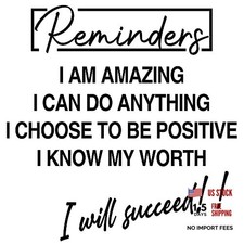 Inspirational Quotes Reminders I Am Amazing I Can Do Anything Wall Decal Black