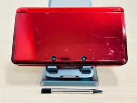 Nintendo 3DS Console Flare Red w/battery charegr (Good) B-8