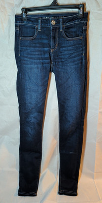 American Eagle Next Level Stretch Jeans Womens Size 2 Long Dark Wash Skinny