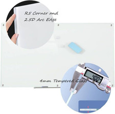 Glass Whiteboard Magnetic Dry Erase Board 6' X 3', Large Frameless Glass Whit...