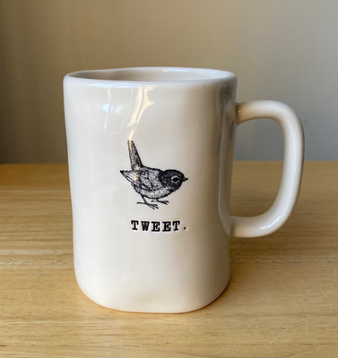 RAE DUNN TWEET 4.5'' Dimpled Bird Icon Mug - EUC - 2 Available
