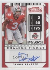 2020 Panini Contenders Draft Picks College Ticket Damon Arnette #197 Auto 0r5l