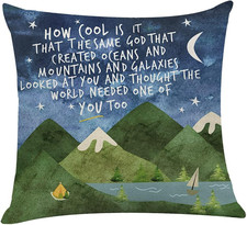 Inspirational Mountain Throw Pillow Cover 18"x18" Decorative Cushion Case Gift