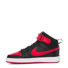 Big Kid's Nike Court Borough Mid 2 Black/University Red-Wht CD7782 003 - 5.5