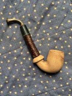 Civil War Era Soldier’s Tobacco Pipe. Wood/Horn Stem. Pocket Sized.
