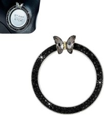 Bling Car Engine Start Stop Decoration Ring, Crystal Rhinestone B Color: Black