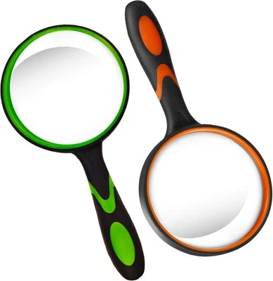 MARKE RHZXD 2PCS Lupe Groß 80mm, Handlupe 10X Echtglas-Lupe für Senioren Kinder, Weicher H