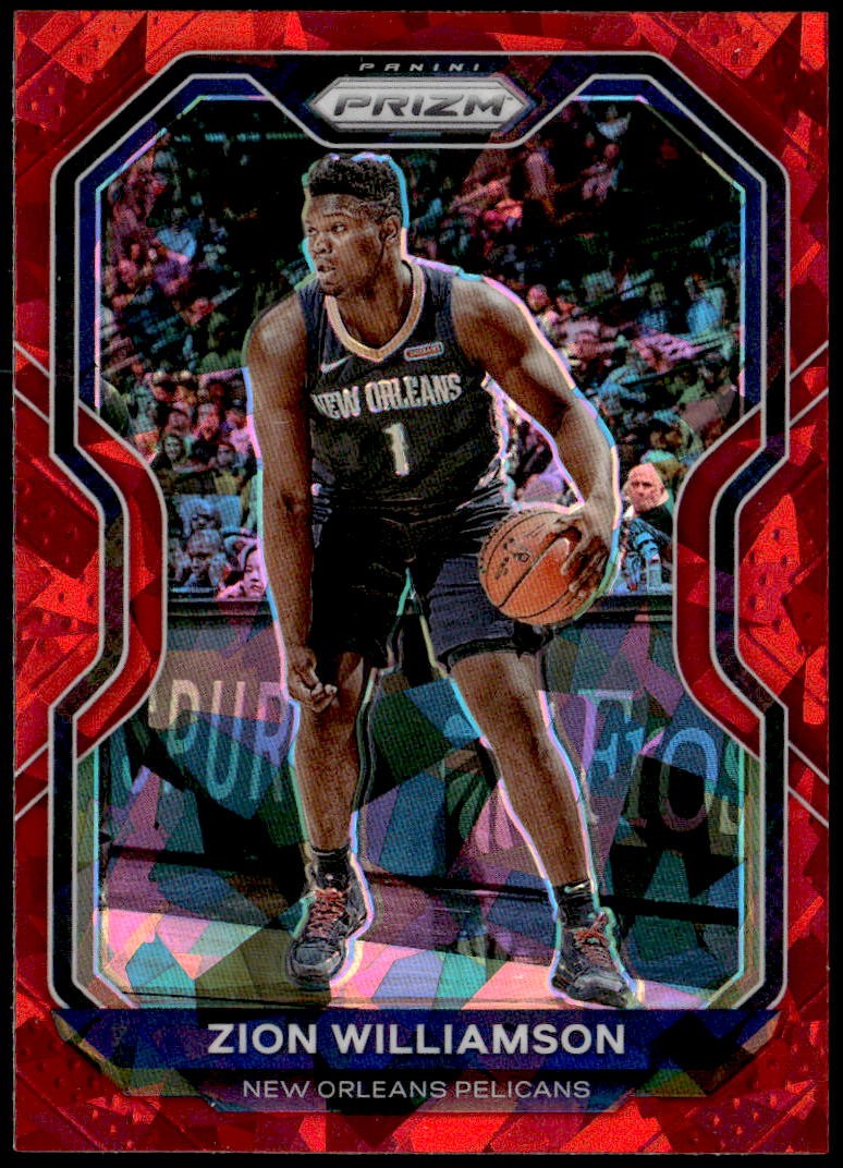 2020-21 Panini Prizm #185 Zion Williamson Red Ice Prizms E1