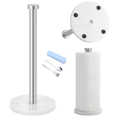 Standing Paper Towel Holder Vertical Kitchen Roll Dispenser Silver Metal