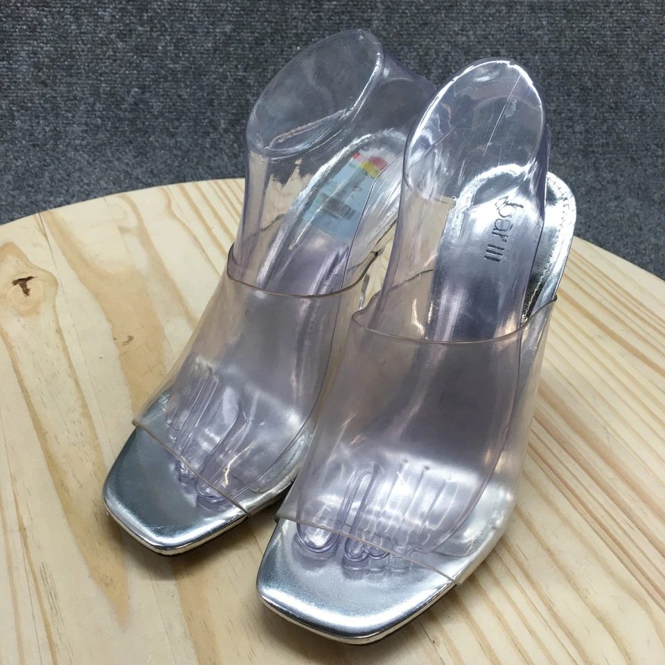 Bar III каблуки женщин 9 M Cherr Mule прозрачный скольжения на повседневный открытый носок катушка новый - Изображение 3 из 4