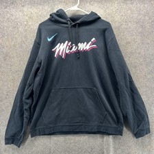 Miami Heat Sweatshirt Hoodie Mens Medium Black NBA Basketball Nike Vice