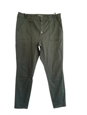 Universal Thread High Rise Skinny Pant Chino Button Fly Olive Green Women Sz 12
