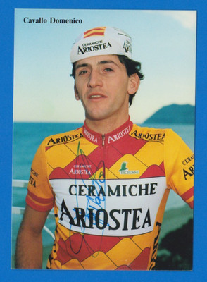 CYCLING cycling card CAVALLO DOMENICO team Ceramiche ARIOSTEA 1987 Signed