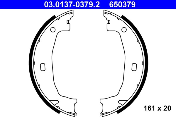 Mâchoires de frein de stationnement arrière ATE 03.0137-0379.2 pour kit OE 34
