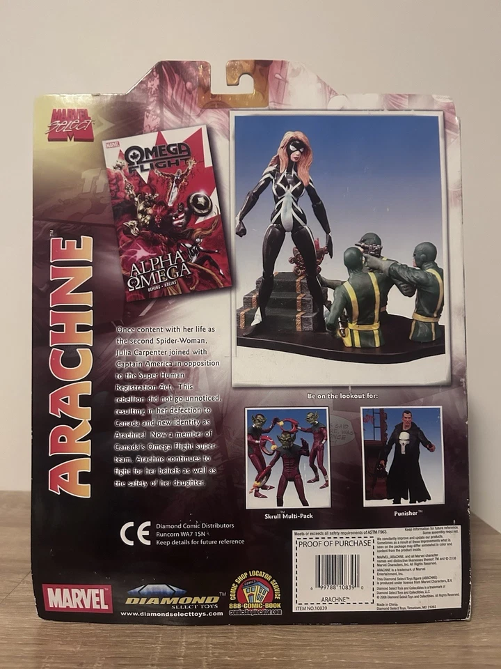 Figura Marvel Select ARACHNE 7" SIN ABRIR - Plástico Amarillento Foto 2 de 4