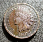 OLD COIN UNITED STATES OF AMERICA 1 CENT 1905 INDIAN HEAD PENNY W/ SHIELD (1)
