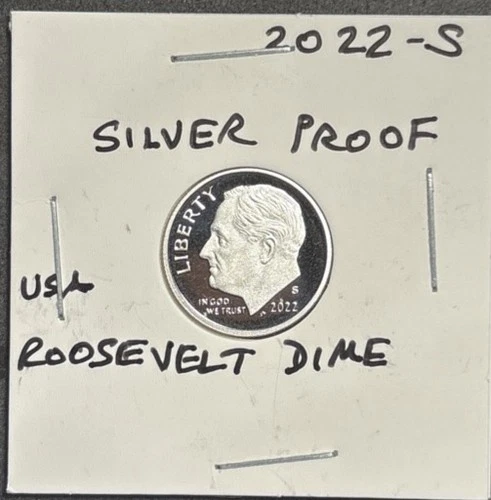 2022-S 99.9% SILVER PROOF ROOSEVELT DIME DEEP CAMEO .999