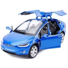 Pull Back Toy Car with Lights and Sound 1:32 Scale Alloy Vehicle Blue