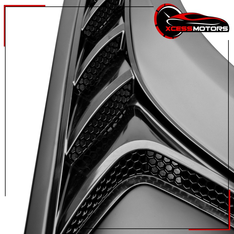 GTD Style Front Fenders Fits 2015-2017 Ford Mustang V6/ GT Aluminum Black Pair