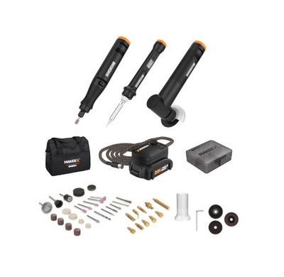 WORX 3 Piece MakerX 20V Combo Rotary Angle Grinder Wood/Metal Crafter New in Box