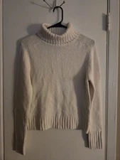 velvet by graham spencer Cream Turtleneck Sweater Size S New With Tags