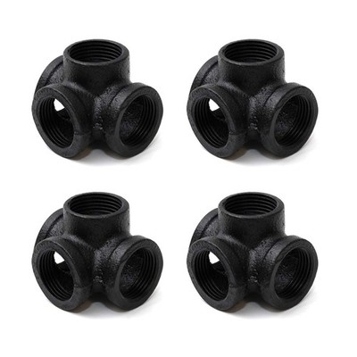 3/4'' Black 4-Way Side Outlet Tee, Home TZH Painted 3/4 Inch, 
