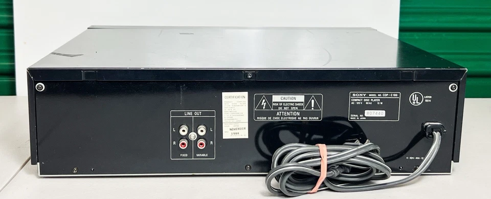 Sony CDP-C100 Vintage 1988CD Player 10 Disc CD Changer-Tested NO MAGAZINE - Image 2 of 2