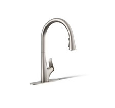KOHLER Leto Vibrant Stainless Single Handle Deck-mount Pull-down Kitchen Faucet