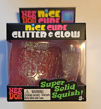 NeeDoh Nice Cube Glitter and Glow Pink Squishy Toy Fidget Schylling New Box