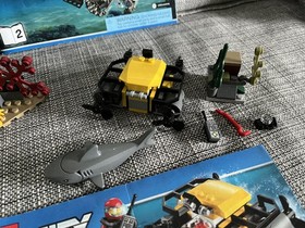 LEGO CITY Deep Sea Submarine 60092 & Starter Set 60091 Complete Builds, No Figs