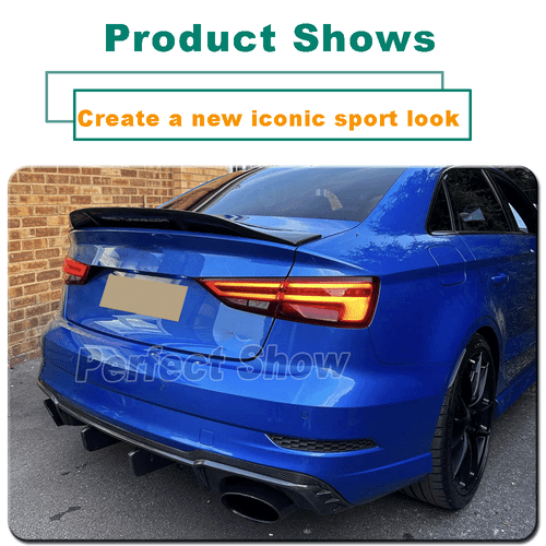 Difusor de carbono difusor trasero alerón faldón trasero se adapta a Audi RS3 8V 2017-2019 - Imagen 3 de 14