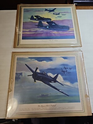1944 Lithographs Fighter Jets by Thompson GRUMMAN F6F HELLCAT FR 1 FIREBALL (OK)