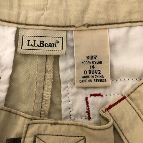 L.L Bean Kid's Shorts Size 14 X 12 Beige High Rise Slash Pockets Nylon - Picture 7 of 9
