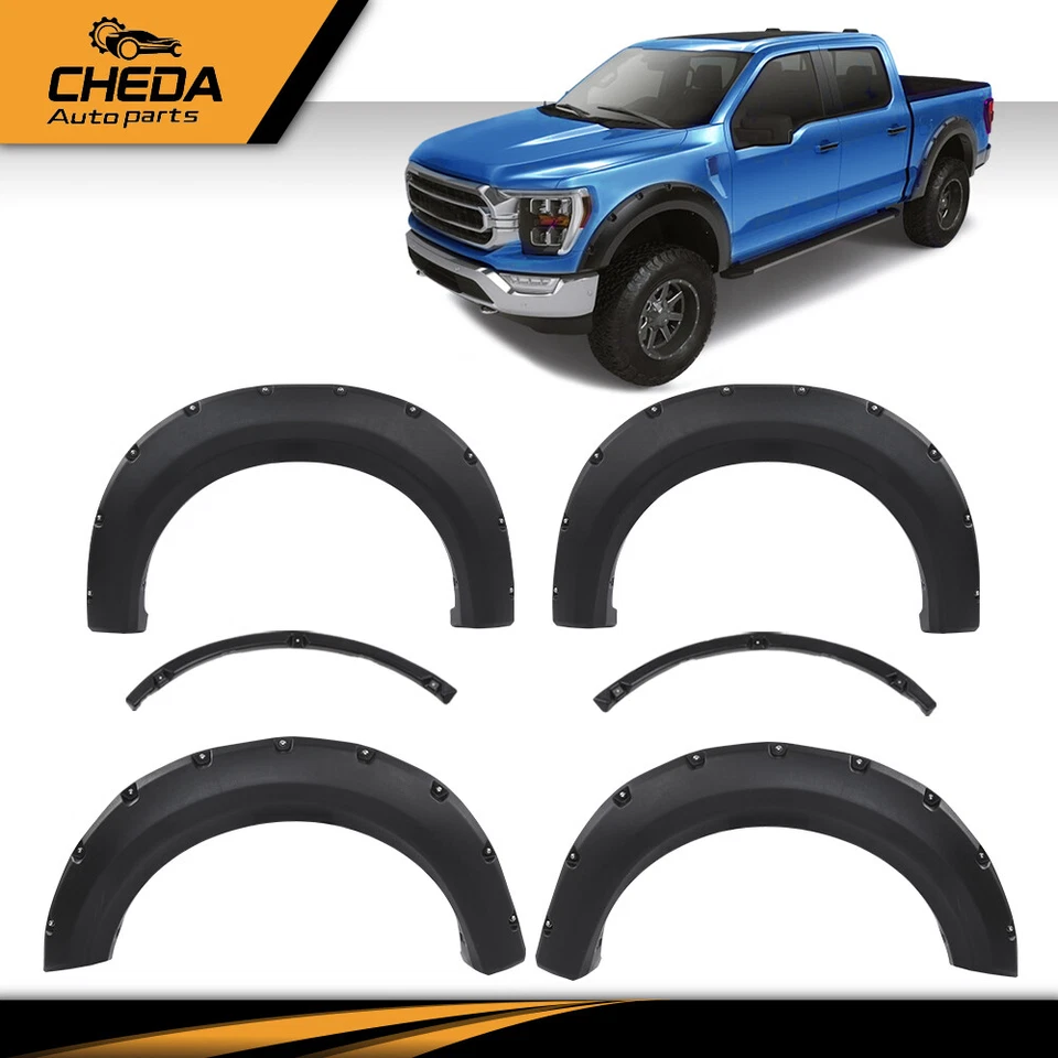Guardabarros llamaradas aptas para Ford F150 F-150 2009-2014 bolsillo remache estilo perno en la rueda Foto 2 de 4