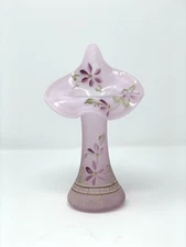  FENTON ROSE OPALESCENT TULIP / PULPIT VASE HAND PAINTED and SIGNED