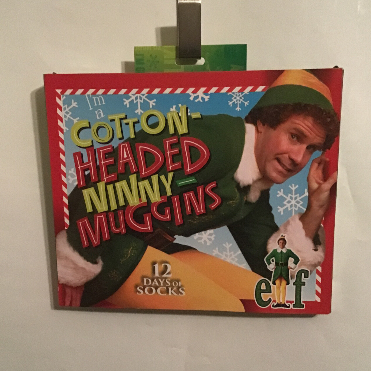 Elf Movie Im A Cotton Headed Ninny Muggins 12 Days Of Socks Mens Size 6