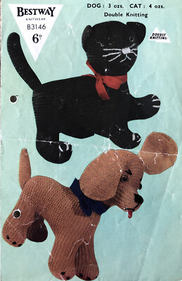 STRICKANLEITUNG FÜR SPIELZEUG KATZE UND HUND. Doppelstrick.