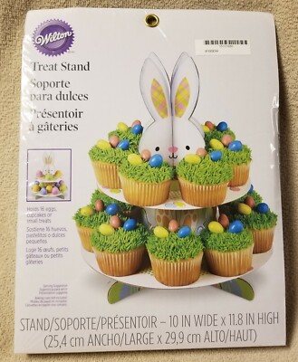 WILTON TREAT STAND Easter Bunny 2 Tiered 16 Eggs Cupcakes Treats 1512 1690 NEW