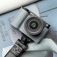 Genuine Real Leather Camera Bag Protect Case Cover Base For Sony ZVE1 ZV-E1