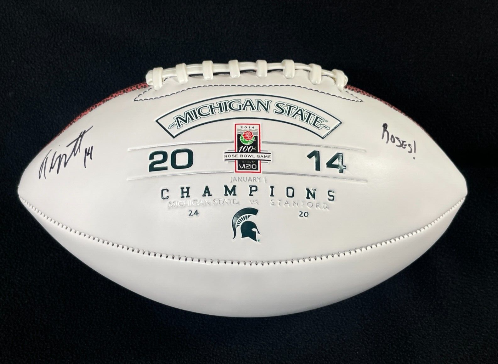 Tony Lippett Autographed Signed Michigan State Spartans Inscribed '14 Rose Bowl Football JSA 