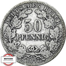 J 8  50 Pfennig KAISERREICH von 1877 G in S-SS  976015