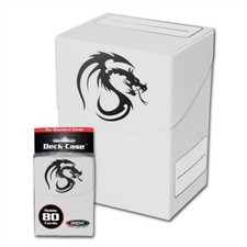 BCW White Plastic Deck Case - Holds 80 Collectible Gaming Cards per box