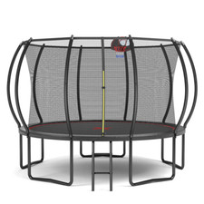 Pumpkin Trampoline w/Ladder, Themed Kids' Bouncer, Mini Jumper for Backyard  