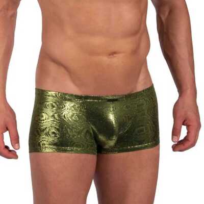 Manstore M2389 Micro Pant grün-schwarz glänzend Unterhose Pants hoher Tragekomf