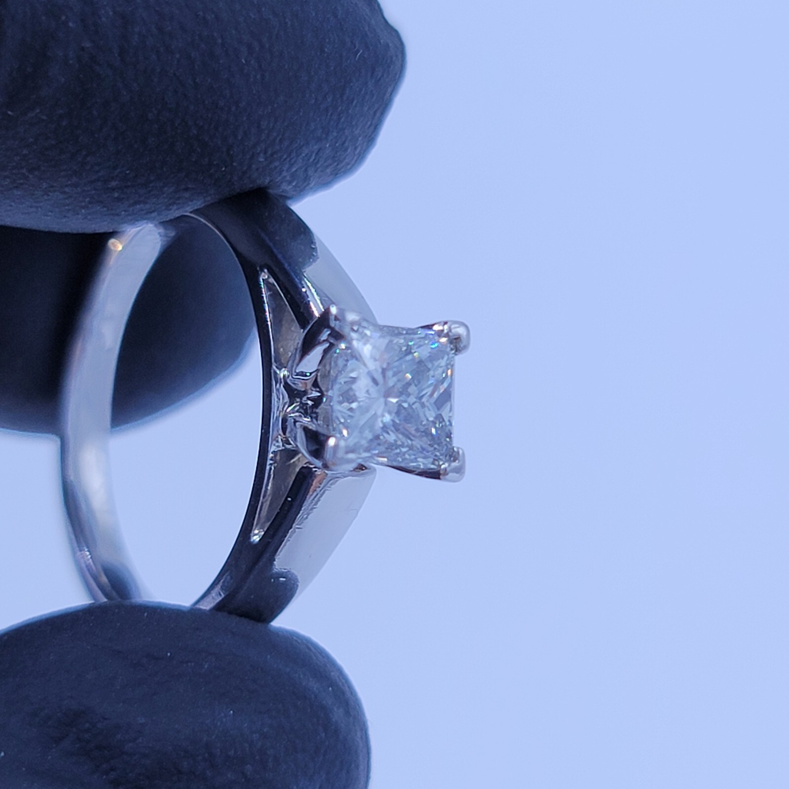 platinum princess diamond solitaire ring size 6.75 - image 16